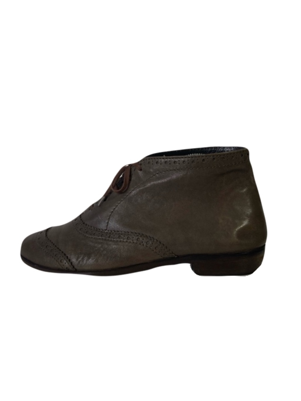 HOMERS SAQUETO Boots Women 39/US 9 Brown Leather Boasted Dental Ankle